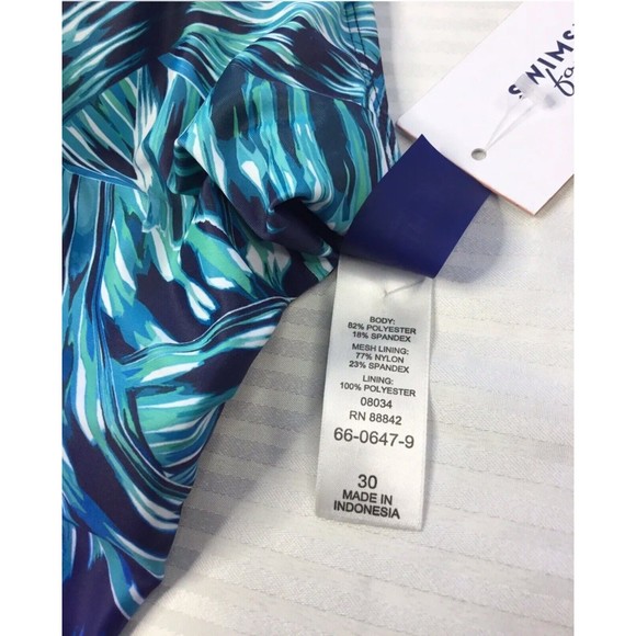 Swimsuits For All Women's Plus 30 Size Navy Blue High Neck One Piece - Picture 6 of 6